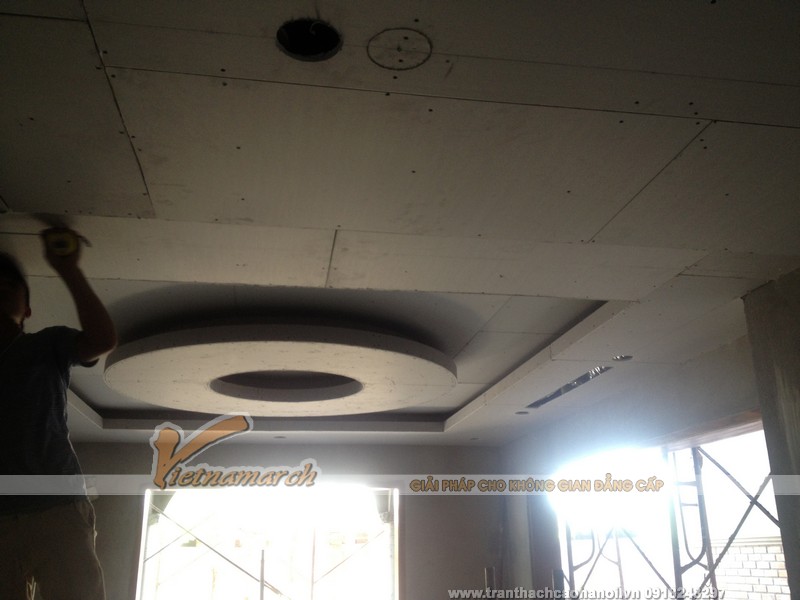 Thi công trần thạch cao nhà anh Linh - Tây Mỗ