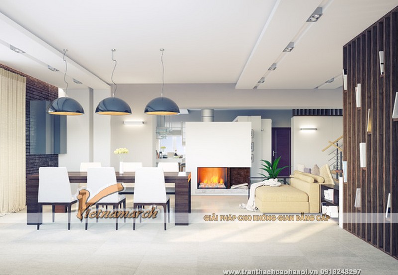 Mẫu trần thạch cao đẹp cho phòng bếp 