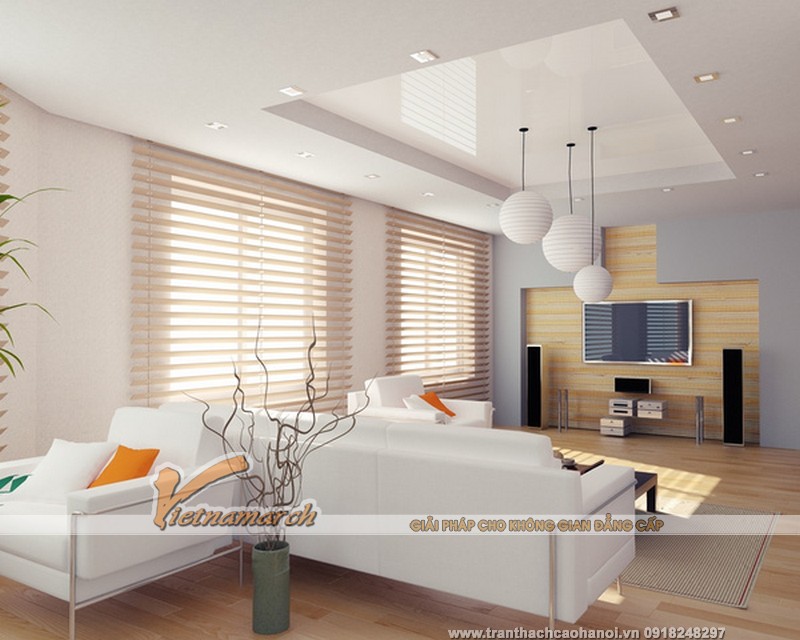 Mẫu trần thạch cao đẹp hiện đại cho nhà ống