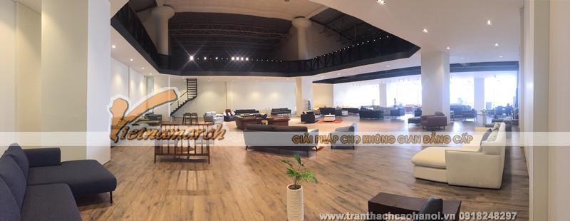 Thi công trần thạch cao và hệ thống đèn led âm trần cho showroom sofa Dcor 01