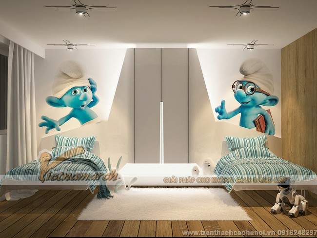 Thiết kế trần thạch cao đẹp và dễ thương cho phòng ngủ trẻ em