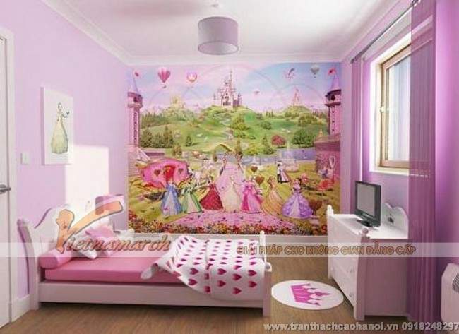 Thiết kế trần thạch cao đẹp và dễ thương cho phòng ngủ trẻ em