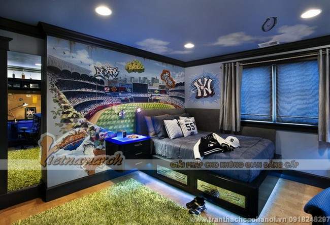 Thiết kế trần thạch cao đẹp và dễ thương cho phòng ngủ trẻ em5