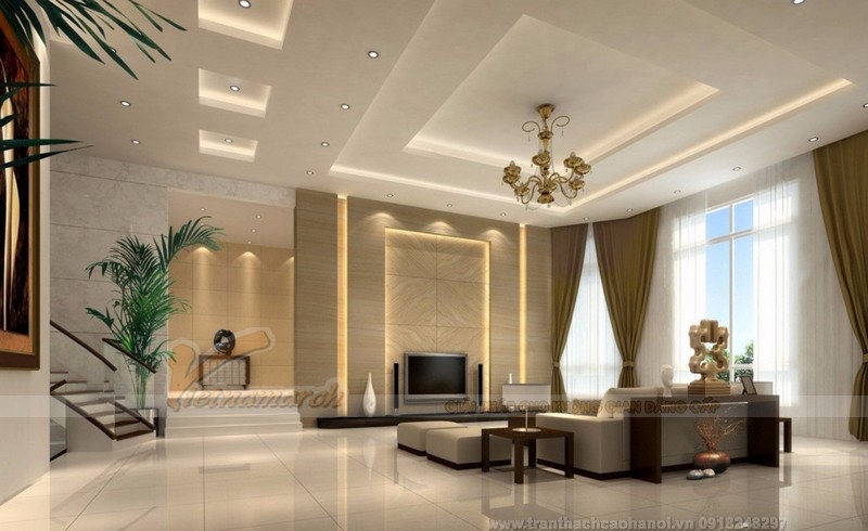 Những mẫu trần thạch cao phòng khách nhà biệt thự đẹp nhất 2018 Những Mẫu Trần Thạch Cao Phòng Khách Nhà Biệt Thự Đẹp Nhất 2018