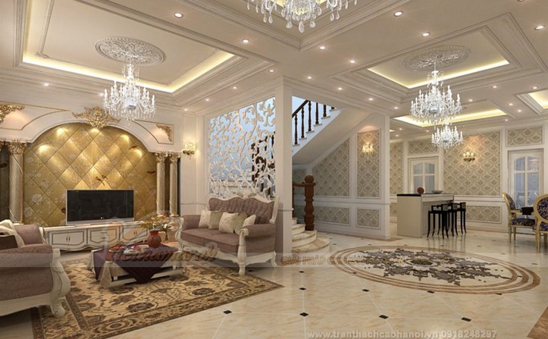 Những mẫu trần thạch cao phòng khách nhà biệt thự đẹp nhất 2018 Những Mẫu Trần Thạch Cao Phòng Khách Nhà Biệt Thự Đẹp Nhất 2018