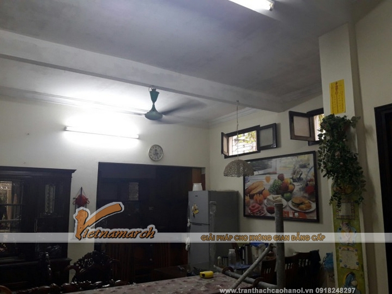 Hiện trạng trần nhà anh Cường trước khi thi công trần thạch cao 01