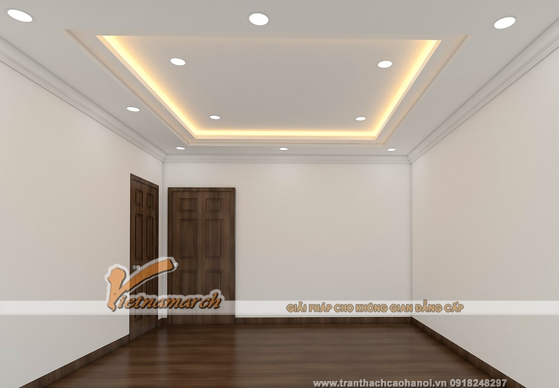 Thiết kế trần thạch cao phòng ngủ 02 cho nhà anh Khanh ở Lê Trọng Tấn, Hà Đông