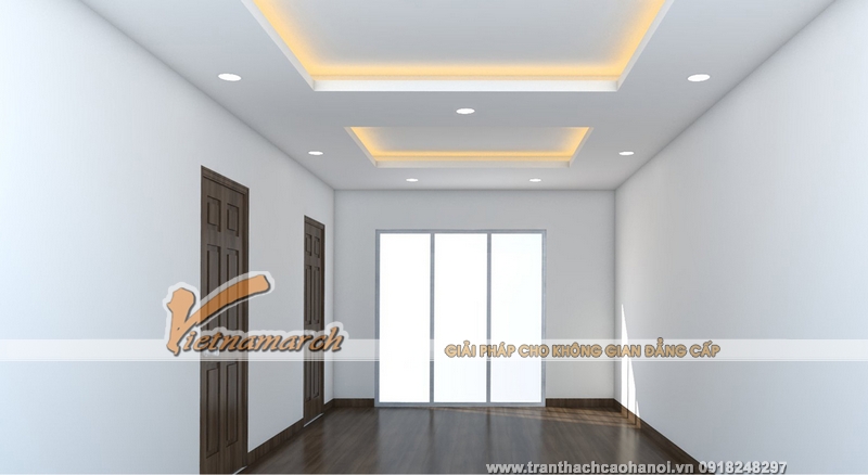 Thiết kế trần thạch cao phòng khách cho nhà anh Tùng ở Trung Hòa, Cầu Giấy 01