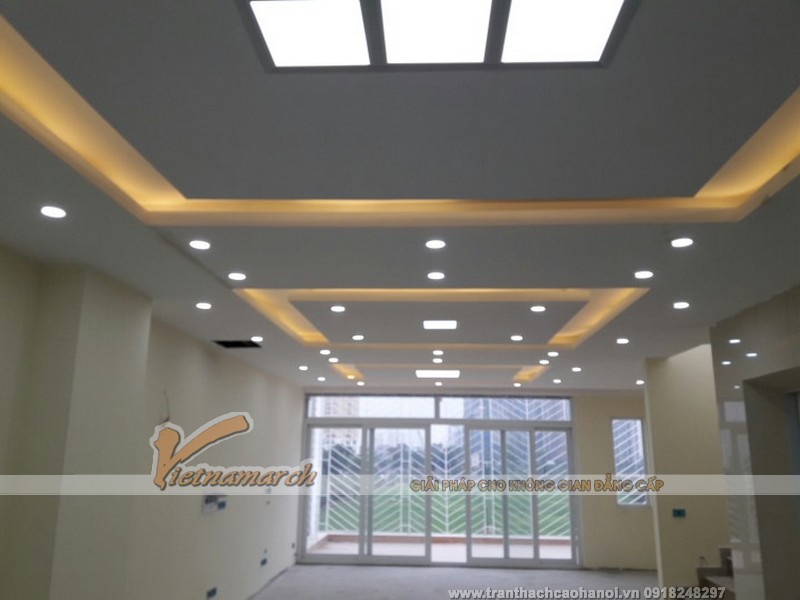 hoàn thiện trần thạch cao cho nhà ống 5 tầng tại Trung Văn - Hà Nội