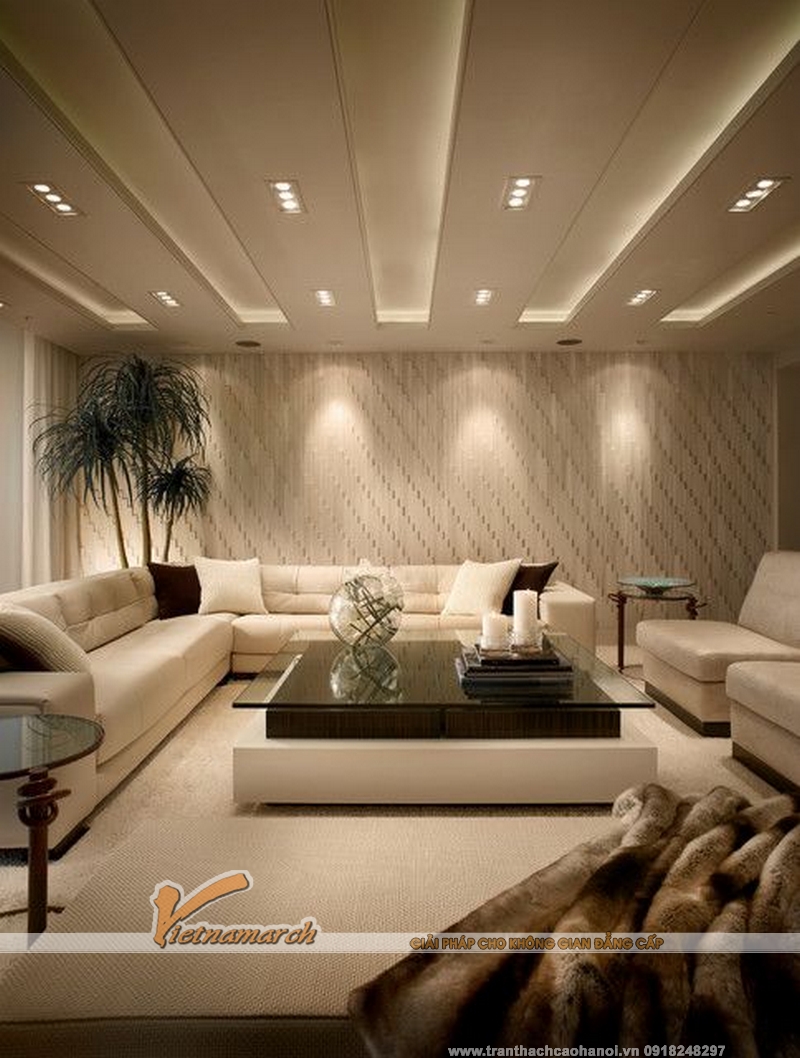 Ý tưởng trang trí đèn LED hiện đại cho trần và vách thạch cao 02