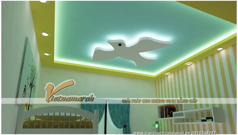 Ý tưởng trang trí đèn LED hiện đại cho trần và vách thạch cao 03