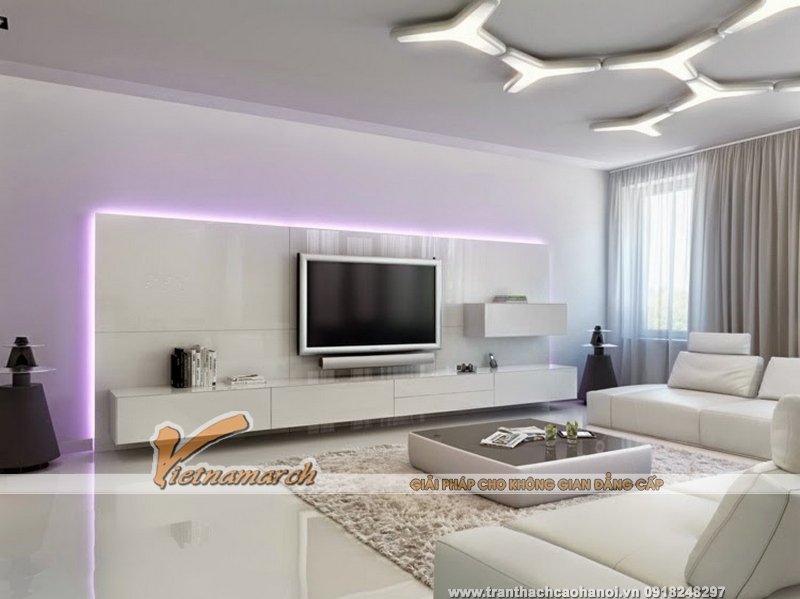 Ý tưởng trang trí đèn LED hiện đại cho trần và vách thạch cao 06