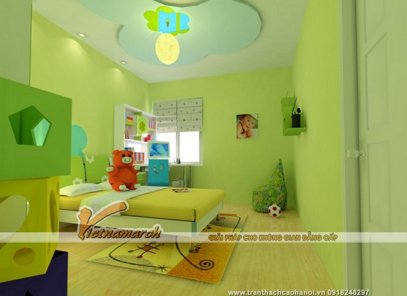 Mẫu thiết kế trần thạch cao phòng trẻ em đẹp 03