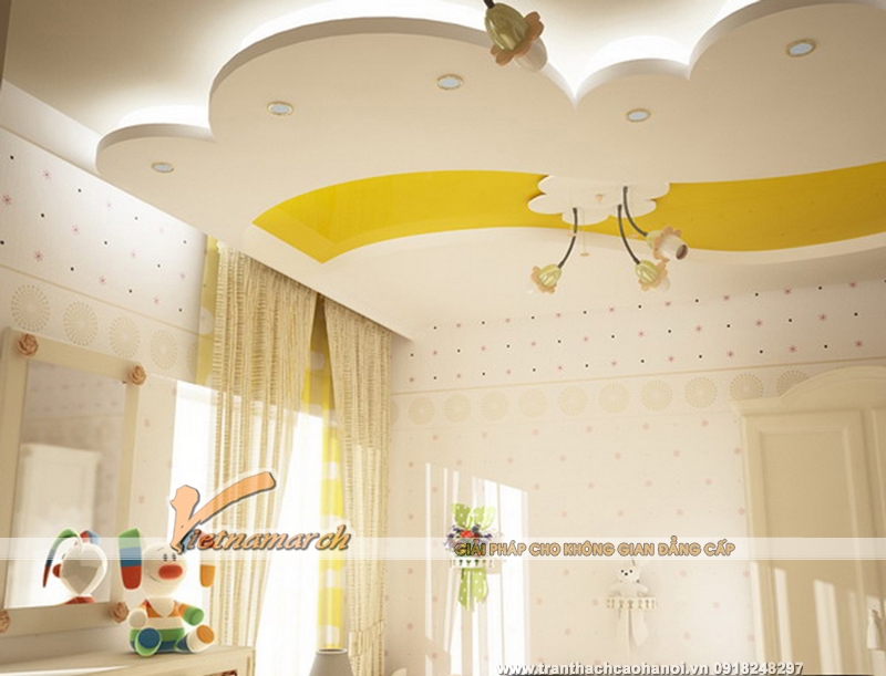 Mẫu thiết kế trần thạch cao phòng trẻ em đẹp 08