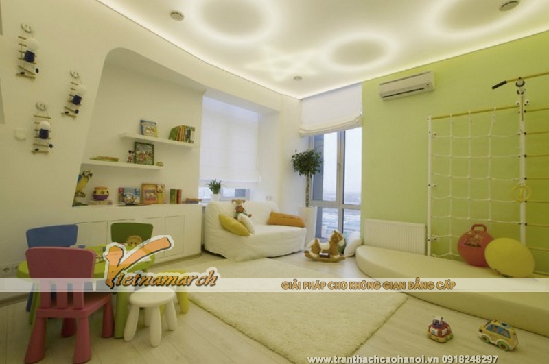 mẫu trần thạch cao phòng trẻ em đẹp cuốn hút 02
