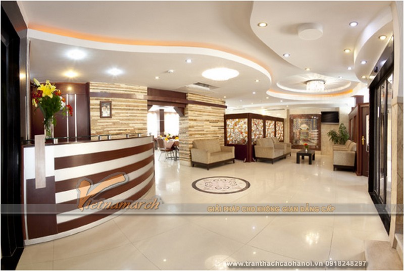 Mẫu thiết kế trần thạch cao cho sảnh văn phòng 10