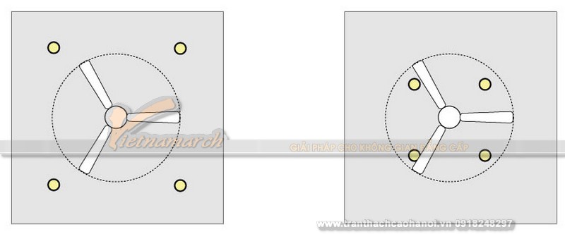 cách bố trí đèn LED âm trần hợp lý 02 cách bố trí đèn LED âm trần hợp lý 02