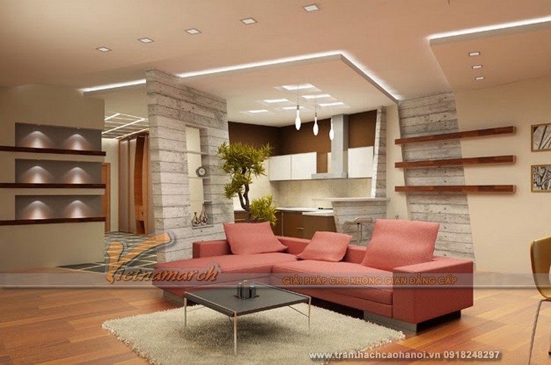Mẫu thiết kế trần thạch cao hiện đại đẹp 03