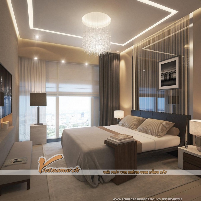 Ý tưởng trang trí trần thạch cao đẹp cho phòng ngủ 05