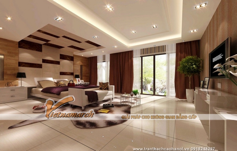 Ý tưởng trang trí trần thạch cao đẹp cho phòng ngủ 02