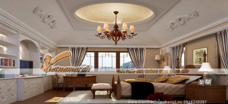 Ý tưởng trang trí trần thạch cao đẹp cho phòng ngủ 07