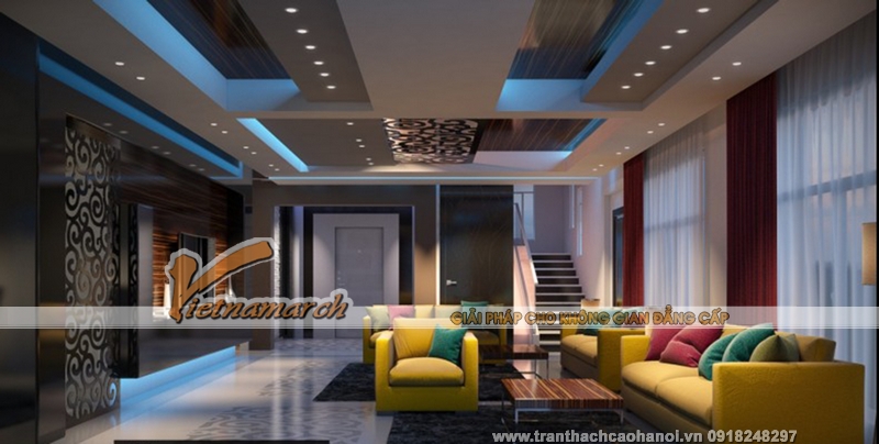 Mẫu thiết kế trần thạch cao phòng khách ấn tượng và cá tính 10