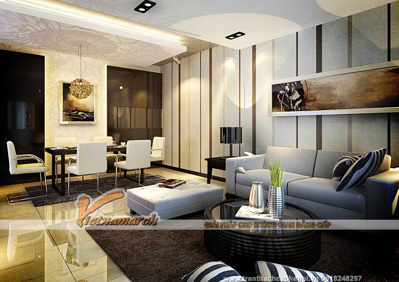 Mẫu thiết kế nội thất phòng khách với sofa đẹp 07
