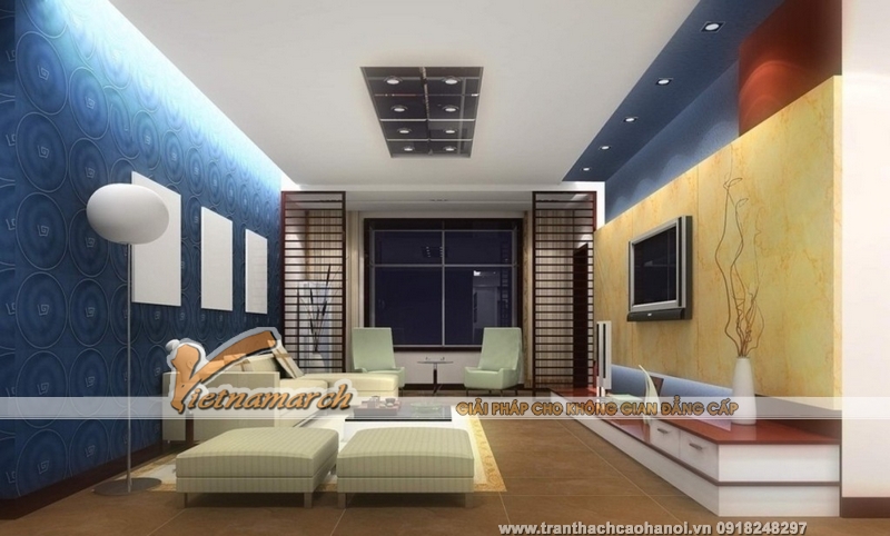 Phòng khách quyến rũ với điểm nhấn nội thất màu vàng 04