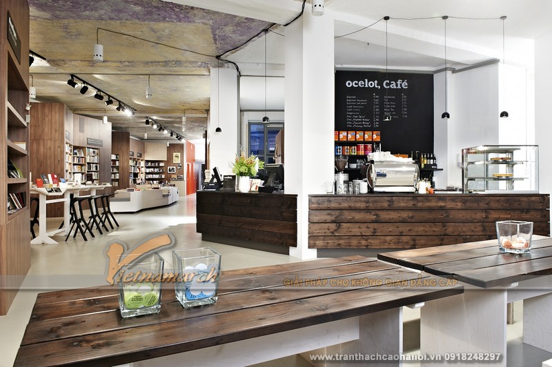 Mẫu thiết kế nội thất quán coffee the phong cách đơn giản và thanh lịch
