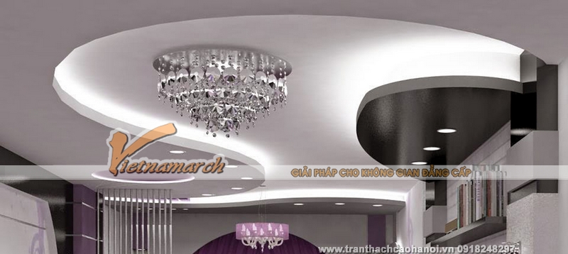Mẫu trần thạch cao đẹp được thiết kế và thi công tại Điện Biên 09