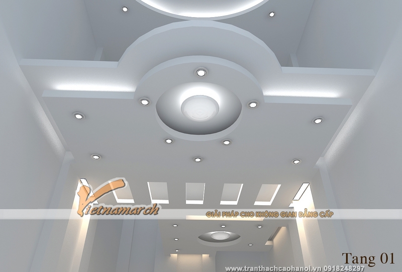 Mẫu trần thạch cao đẹp được thiết kế và thi công tại Phú Thọ 05