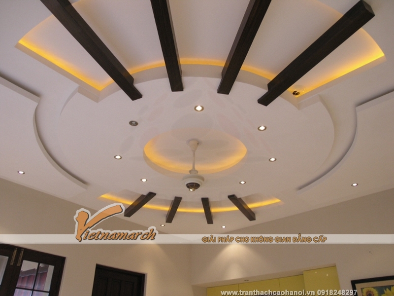 Mẫu thiết kế trần thạch cao sang trọng và cá tính tại Thái Bình 07