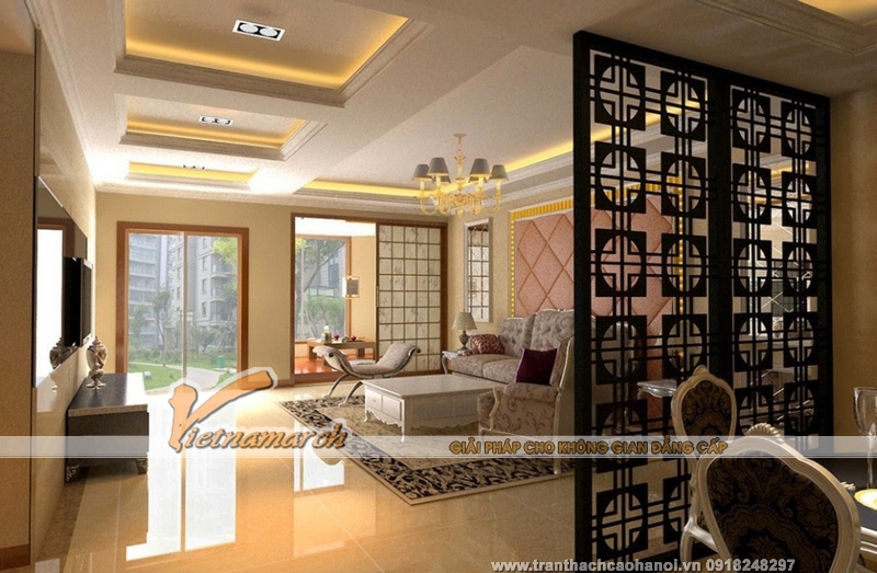 Mẫu thiết kế trần thạch cao theo phong cách châu Á đẹp 04 Mẫu thiết kế trần thạch cao theo phong cách châu Á đẹp 04