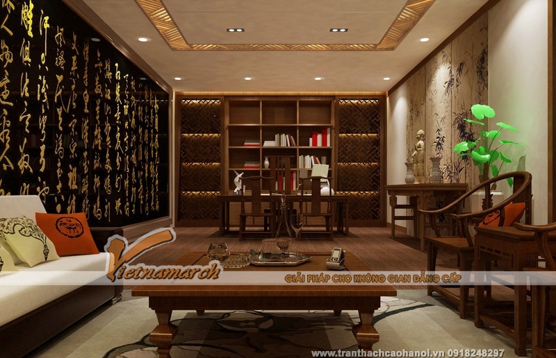 Mẫu thiết kế trần thạch cao theo phong cách châu Á đẹp 09 Mẫu thiết kế trần thạch cao theo phong cách châu Á đẹp 09