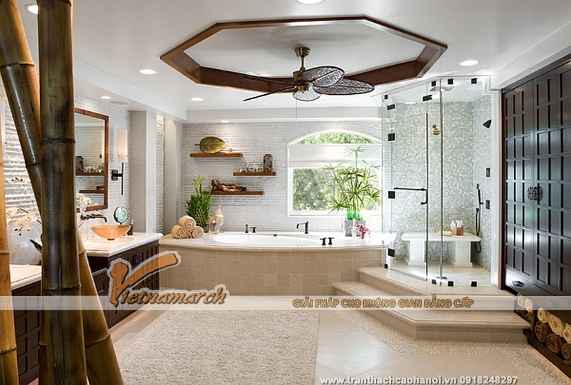 Mẫu thiết kế trần thạch cao theo phong cách châu Á đẹp 05 Mẫu thiết kế trần thạch cao theo phong cách châu Á đẹp 05