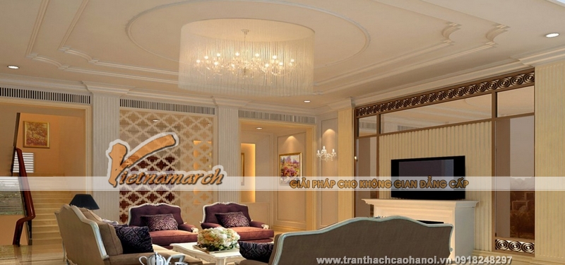 Mẫu thiết kế trần thạch cao đẹp sang trọng 01 Mẫu thiết kế trần thạch cao đẹp sang trọng 01
