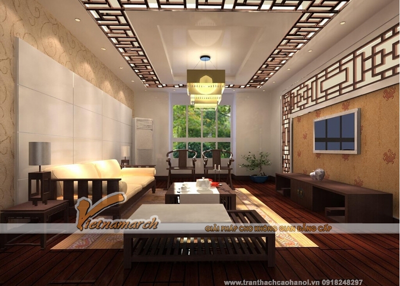 Mẫu thiết kế trần thạch cao đẹp sang trọng 06 Mẫu thiết kế trần thạch cao đẹp sang trọng 06