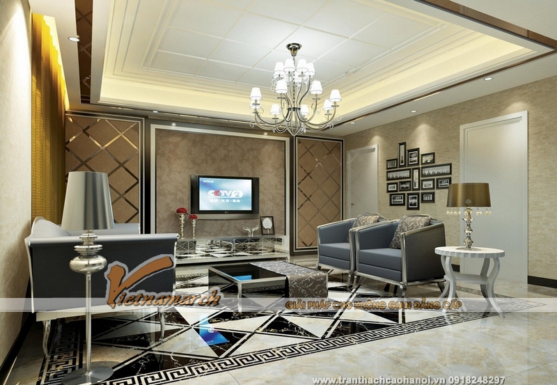 Mẫu thiết kế trần thạch cao đẹp sang trọng 05 Mẫu thiết kế trần thạch cao đẹp sang trọng 05