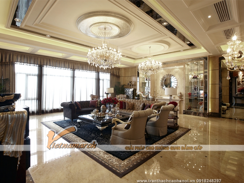 Mẫu thiết kế trần thạch cao đẹp sang trọng 08 Mẫu thiết kế trần thạch cao đẹp sang trọng 08