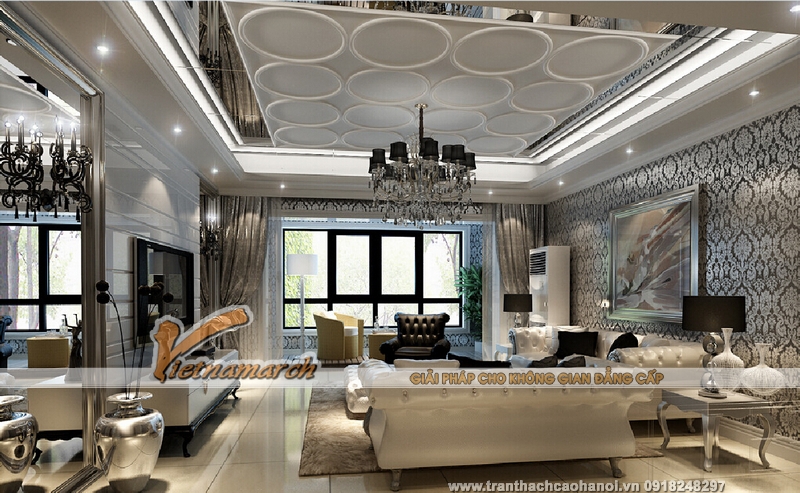 Mẫu thiết kế trần thạch cao đẹp sang trọng 09 Mẫu thiết kế trần thạch cao đẹp sang trọng 09