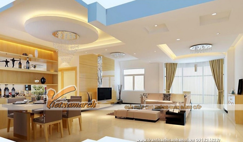 Mẫu thiết kế trần thạch cao đẹp sang trọng 10 Mẫu thiết kế trần thạch cao đẹp sang trọng 10