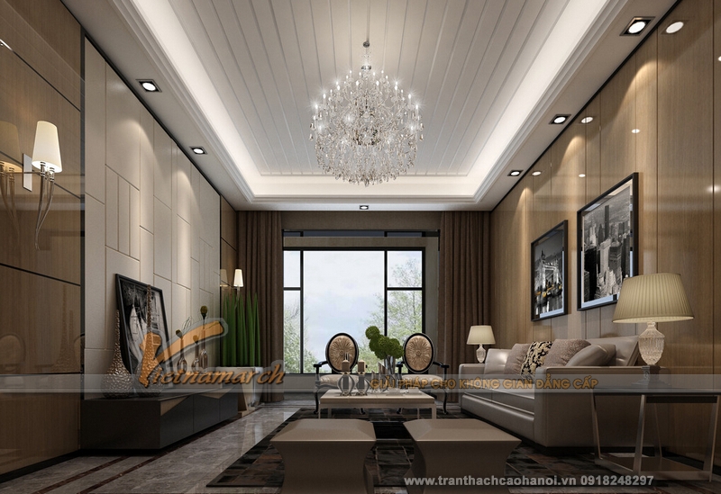 Mẫu thiết kế trần thạch cao đẹp đơn giản và thanh lịch 04