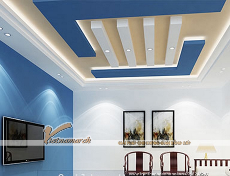 Mẫu thiết kế trần thạch cao đẹp thanh lịch 05