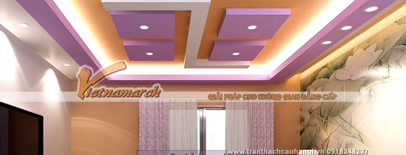 Mẫu thiết kế trần thạch cao đẹp thanh lịch 08