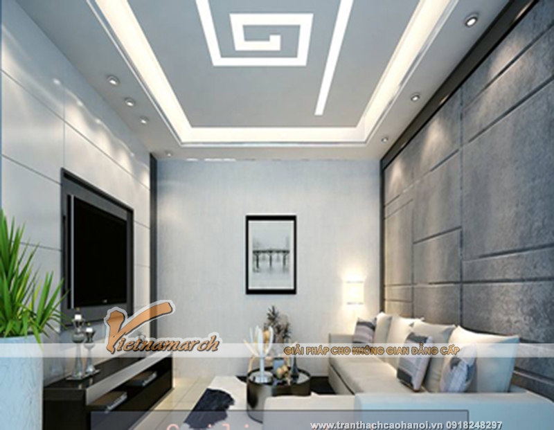 Mẫu thiết kế trần thạch cao đẹp thanh lịch 06